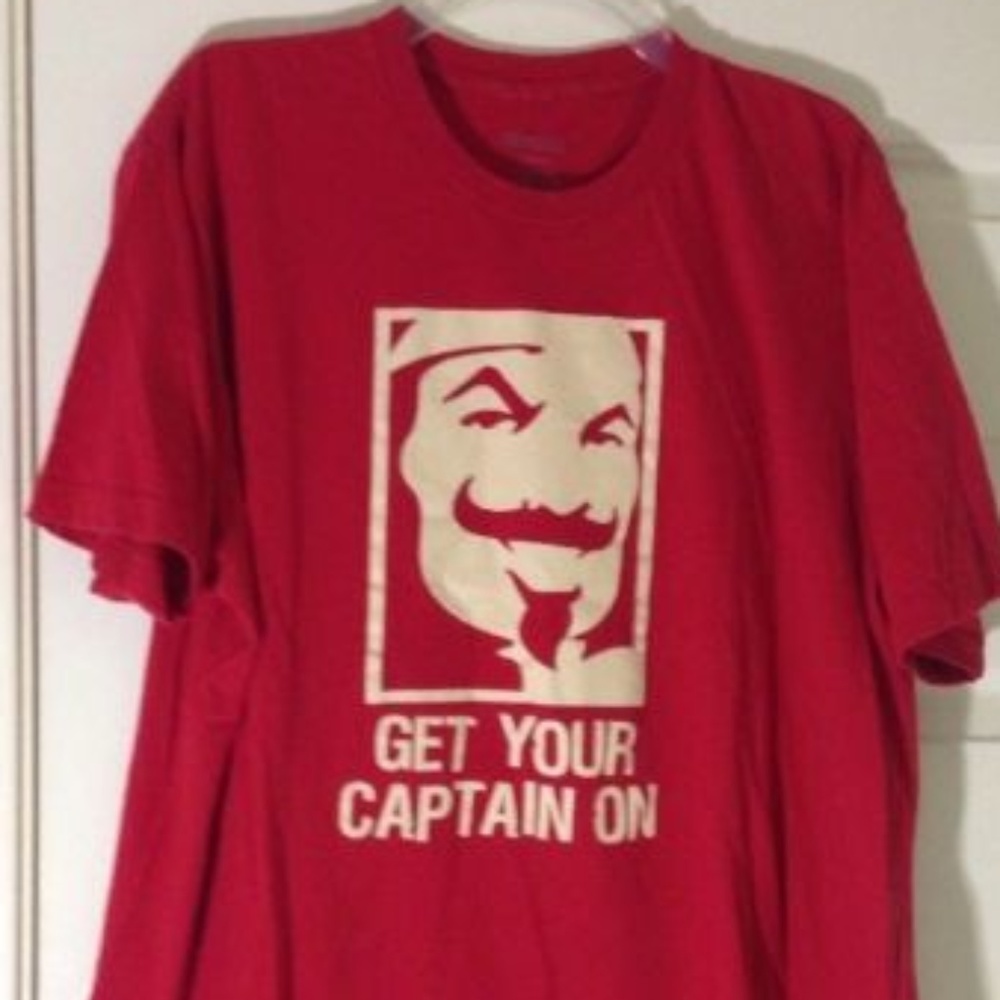 Captain Morgan Rum Guy Fawkes Mr Robot T Shirt XL